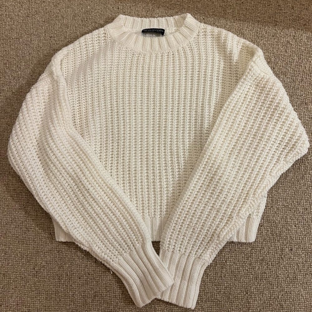 Women’s White Cropped Sweater by The Fifth Label